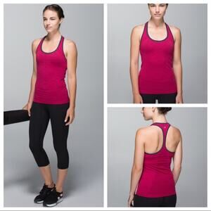 Lululemon Ebb & Flow Racerback Tank Heathered Bumble Berry Size 6